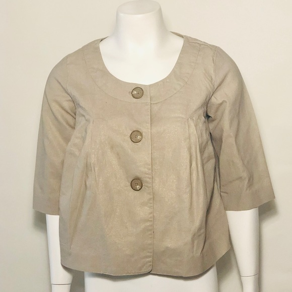 Cropped 3/4 length sleeve Button Down Bolero - Picture 2 of 6